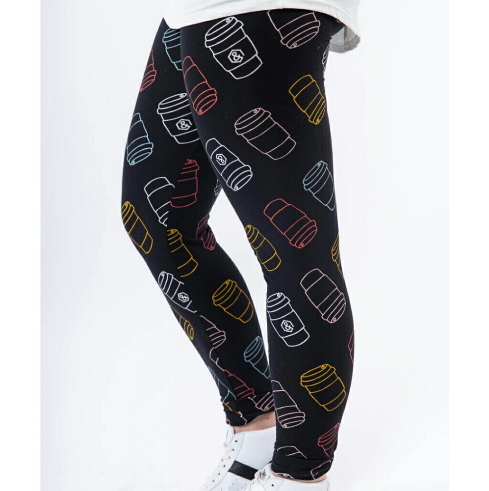 Leggings Coffee Cup Latte Agnes and Dora L S/M - Picture 2 of 4